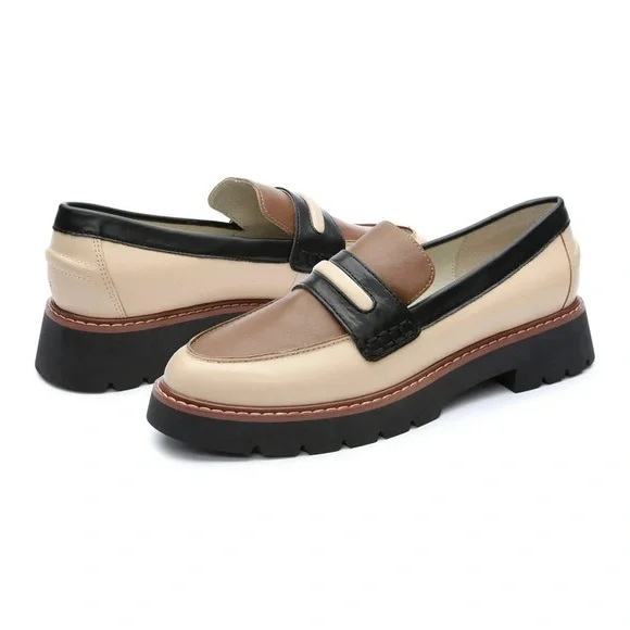 Sanctuary Black and Cream Women's Loafers - Picture 1 of 3